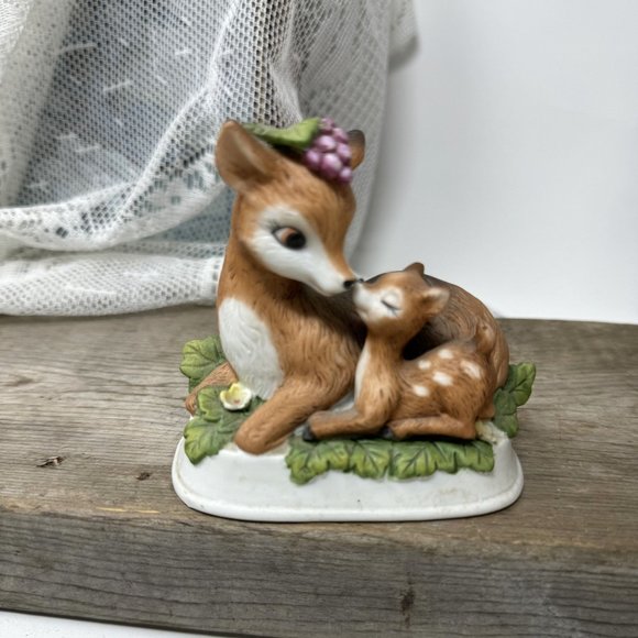 Vintage Other - Vintage Porcelain  Mother Deer Doe & Baby Fawn Figurine